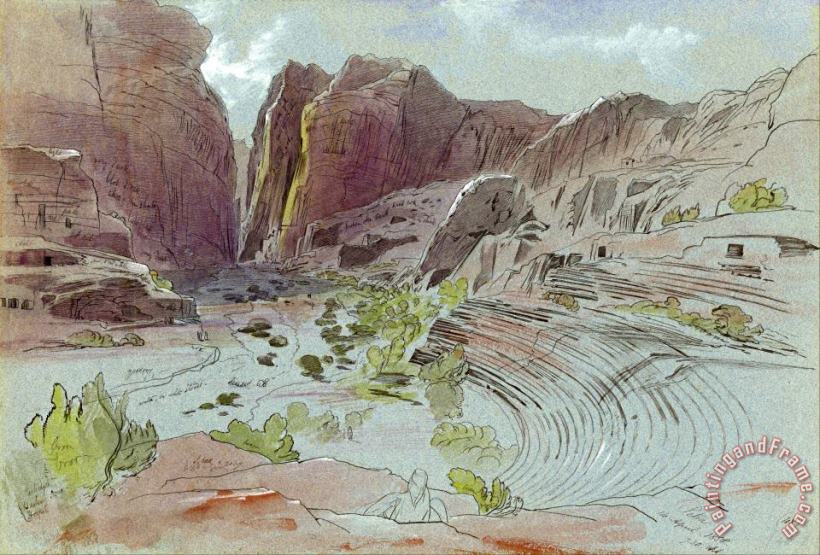 Petra, April 14, 1858 painting - Edward Lear Petra, April 14, 1858 Art Print