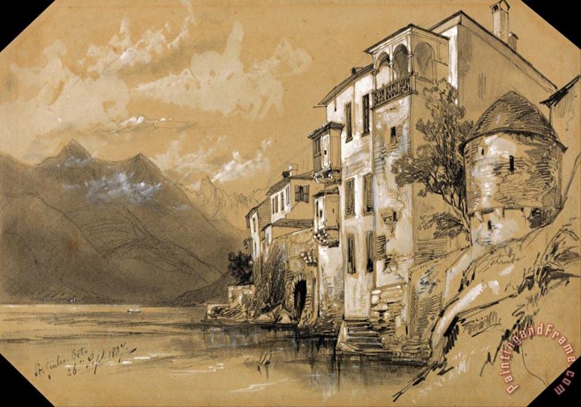 St. Giulio, Orta, 26 September 1837 painting - Edward Lear St. Giulio, Orta, 26 September 1837 Art Print