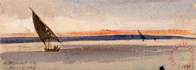 Edward Lear Sunset Art Painting