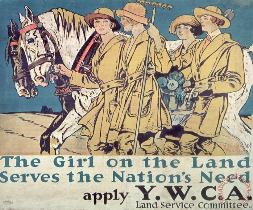 Edward Penfield World War I YWCA poster Art Print