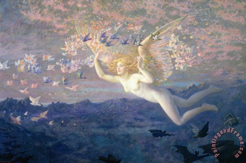 On the Wings of the Morning painting - Edward Robert Hughes On the Wings of the Morning Art Print On the Wings of the Morning painting - Edward Robert Hughes On the Wings of the Morning Art Print