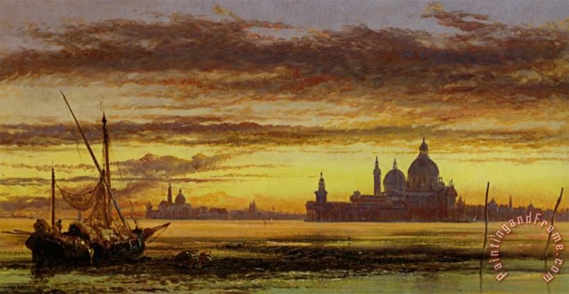 Sunset Sky, Salute And San Giorgio Maggiore painting - Edward William Cooke Sunset Sky, Salute And San Giorgio Maggiore Art Print