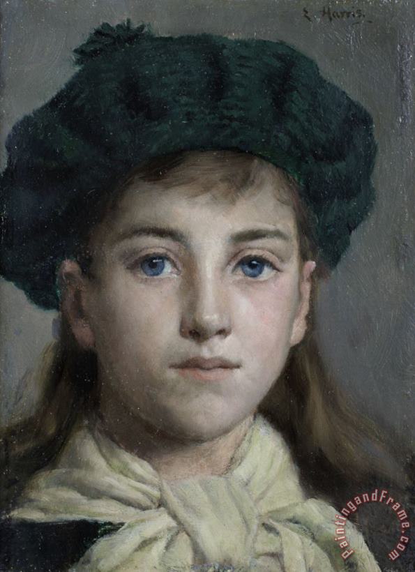 Portrait of a Girl painting - Edwin Harris Portrait of a Girl Art Print
