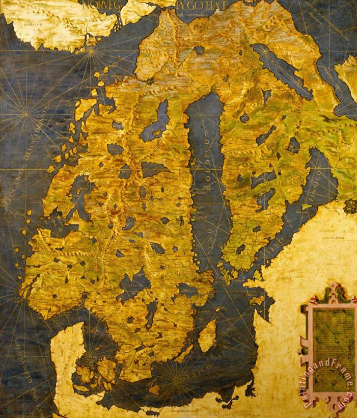 The Scandinavian Peninsula painting - Egnazio Danti The Scandinavian Peninsula Art Print