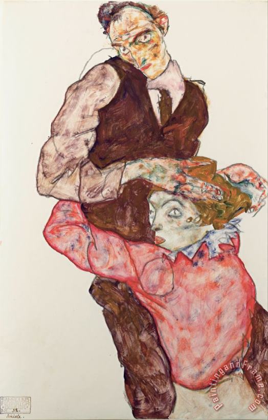 Egon Schiele Lovers Art Painting