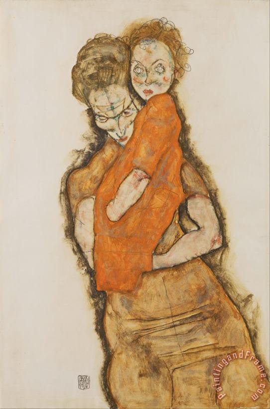 Egon Schiele Mother And Child Art Painting