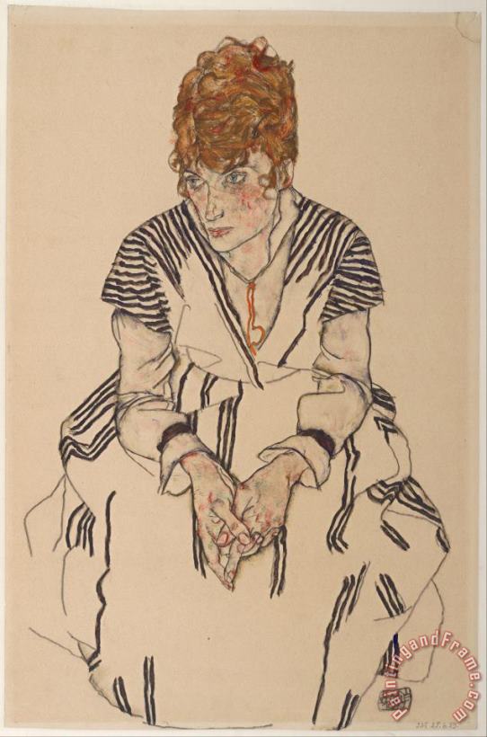 Egon Schiele Portrait of The Artist's Sister in Law, Adele Harms, 1917 Art Painting