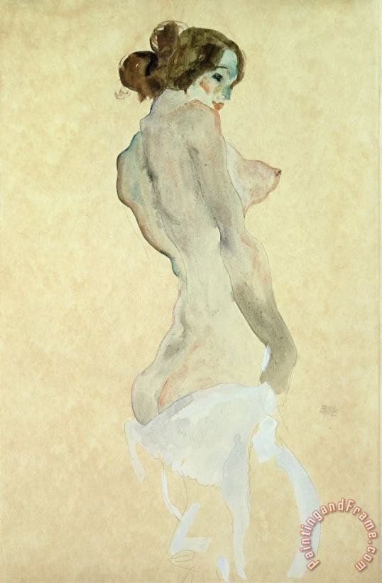 Egon Schiele Standing Female Nude Art Print
