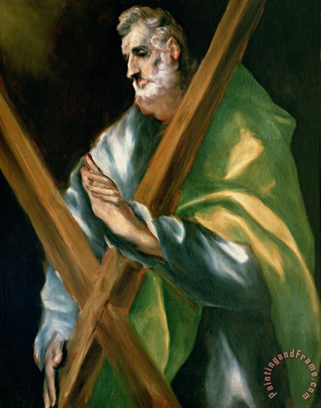 St Andrew painting - El Greco Domenico Theotocopuli St Andrew Art Print