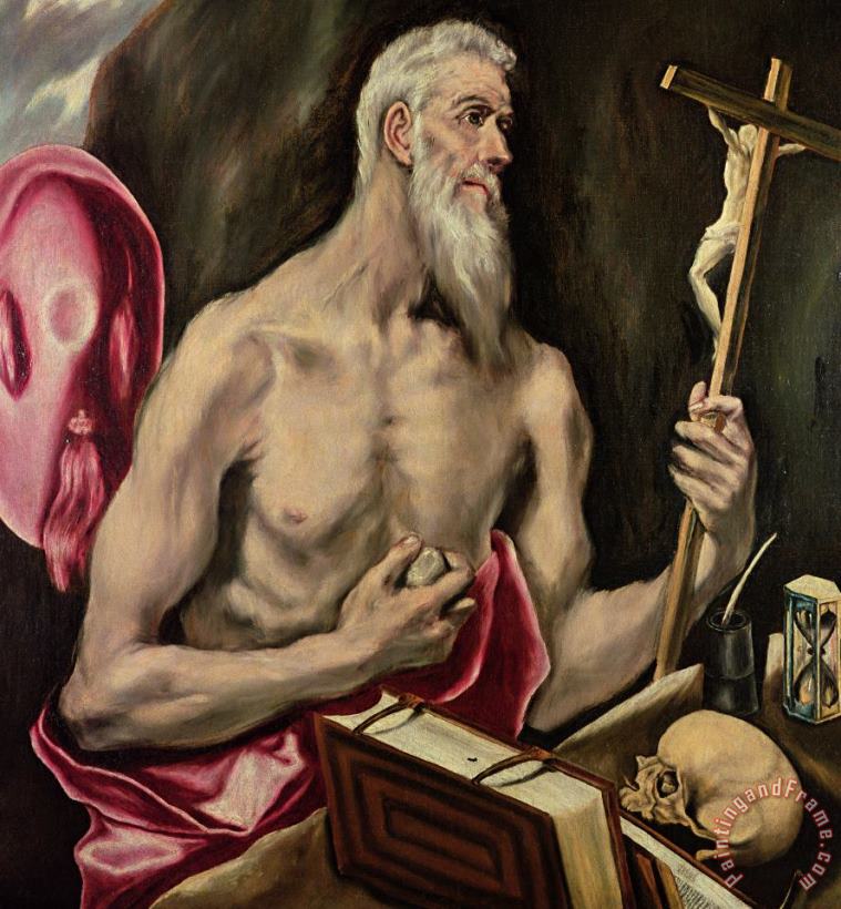 St Jerome painting - El Greco Domenico Theotocopuli St Jerome Art Print