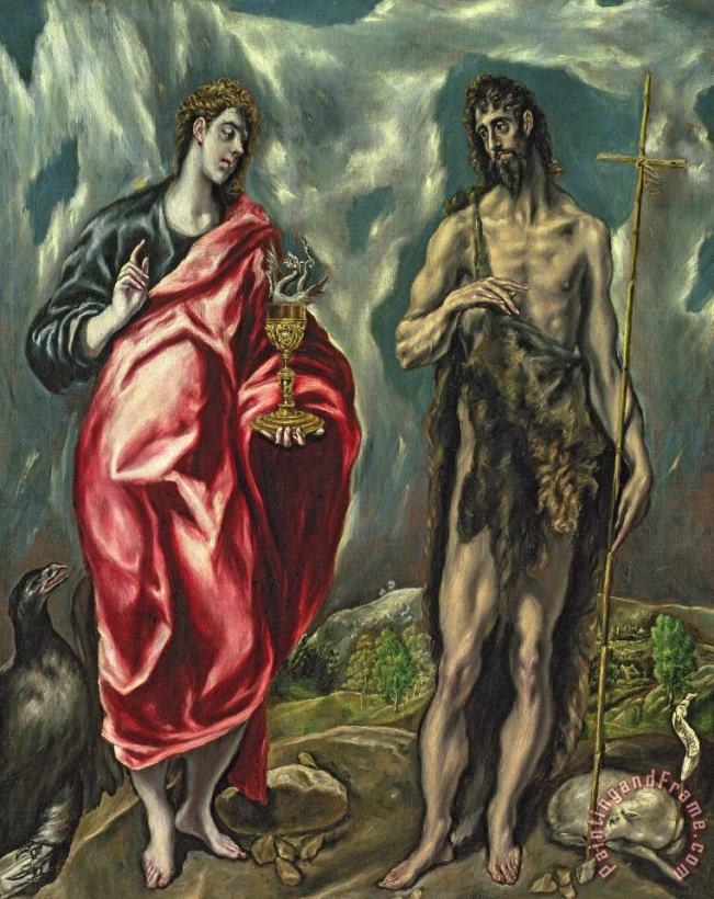St John The Evangelist And St John The Baptist painting - El Greco Domenico Theotocopuli St John The Evangelist And St John The Baptist Art Print