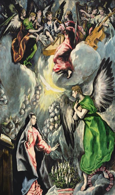 The Annunciation painting - El Greco Domenico Theotocopuli The Annunciation Art Print