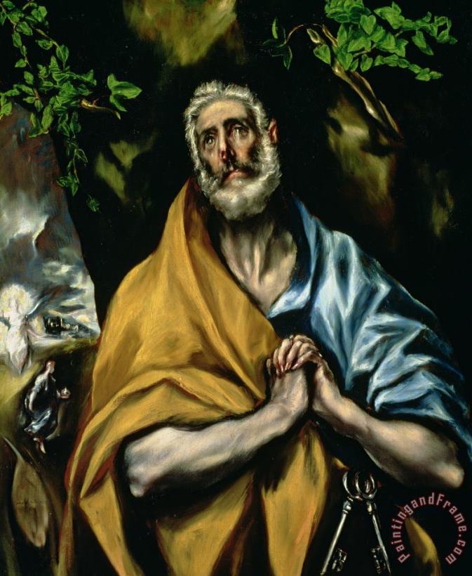 The Tears Of St Peter painting - El Greco Domenico Theotocopuli The Tears Of St Peter Art Print
