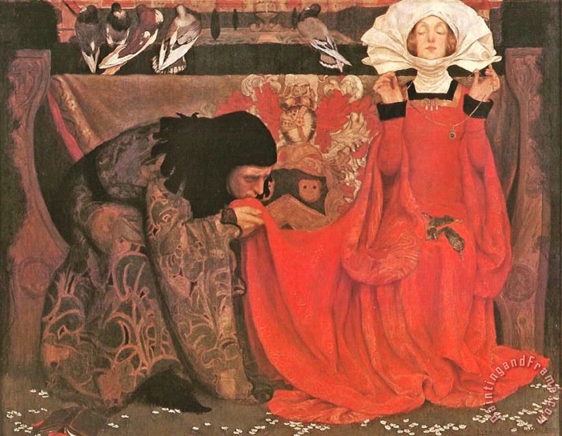 Eleanor Fortescue Brickdale The Pale Complexion of True Love And The Red Glow of Scorn And Proud Disdain From As You Like It Art Painting