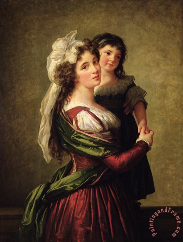 Madame Rousseau and her Daughter painting - Elisabeth Louise Vigee Lebrun Madame Rousseau and her Daughter Art Print