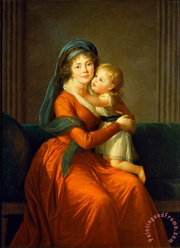 Elisabeth Louise Vigee Lebrun Portrait of Princess Alexandra Golitsyna And Her Son Piotr Art Print