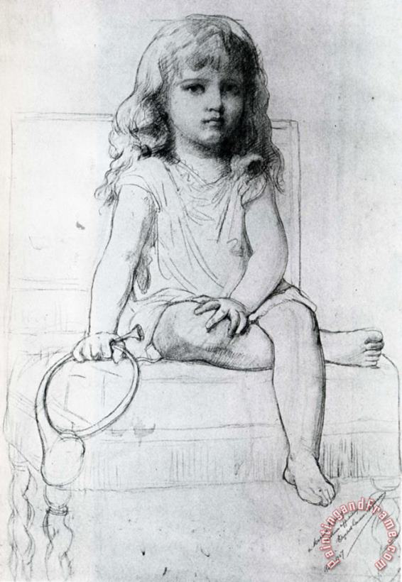 Sketch for Portrait of Rudyard Kipling's Daughter painting - Elizabeth Jane Gardner Bouguereau Sketch for Portrait of Rudyard Kipling's Daughter Art Print