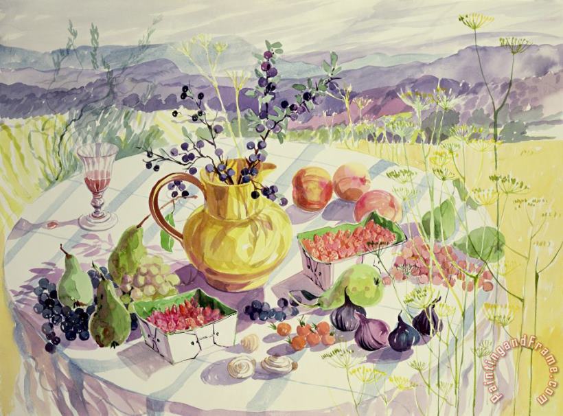 French Table painting - Elizabeth Jane Lloyd French Table Art Print