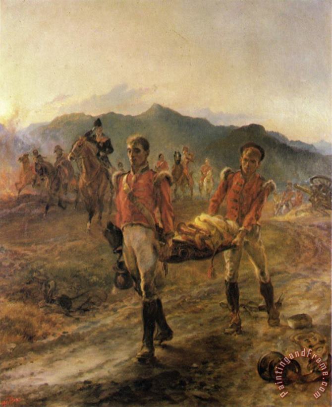 Elizabeth Thompson On The Morrow of Talavera, Soldiers of The 43rd Bringing in The Dead Art Painting