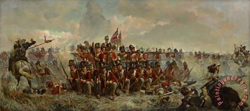 The 28th Regiment at Quatre Bras, 1815 painting - Elizabeth Thompson The 28th Regiment at Quatre Bras, 1815 Art Print
