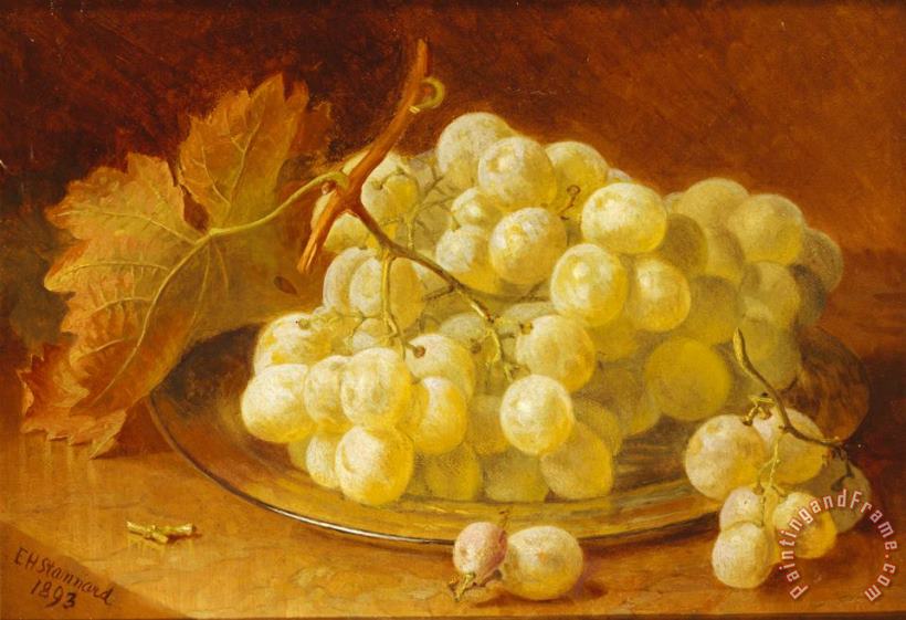 Eloise Harriet Stannard Grapes on a Silver Plate 1893 Art Painting