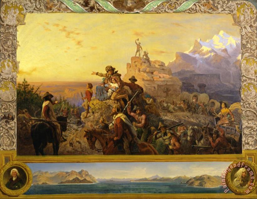 Westward The Course of Empire Takes Its Way (mural Study, U.s. Capitol) painting - Emanuel Gottlieb Leutze Westward The Course of Empire Takes Its Way (mural Study, U.s. Capitol) Art Print