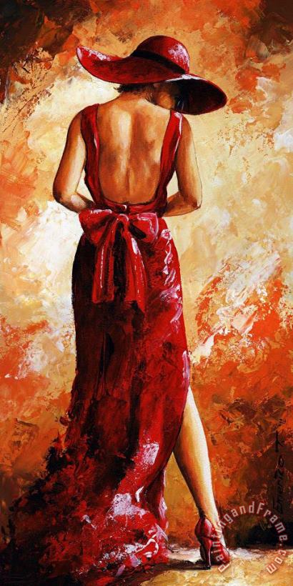 Emerico Toth Lady in red 39 Art Painting