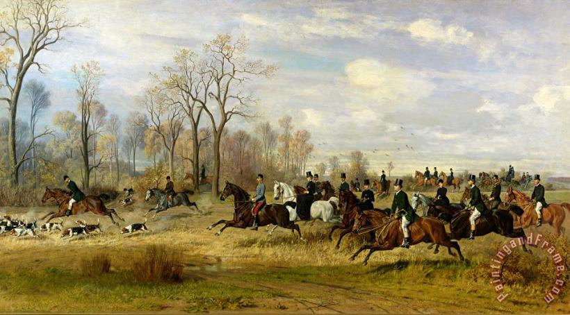 Emil Adam Emperor Franz Joseph I Of Austria Hunting To Hounds With The Countess Larisch In Silesia Art Painting