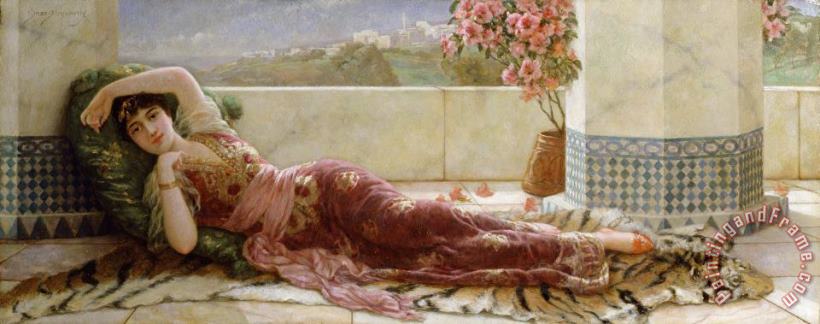 Classical Reclining Girl painting - Emile Eismann Semenowski Classical Reclining Girl Art Print