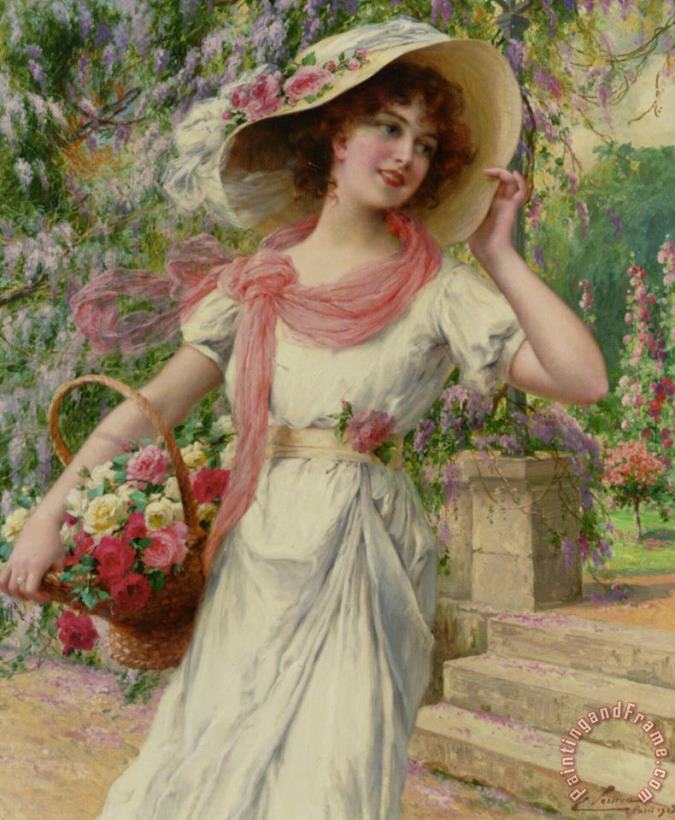Emile Vernon The Flower Garden Art Painting