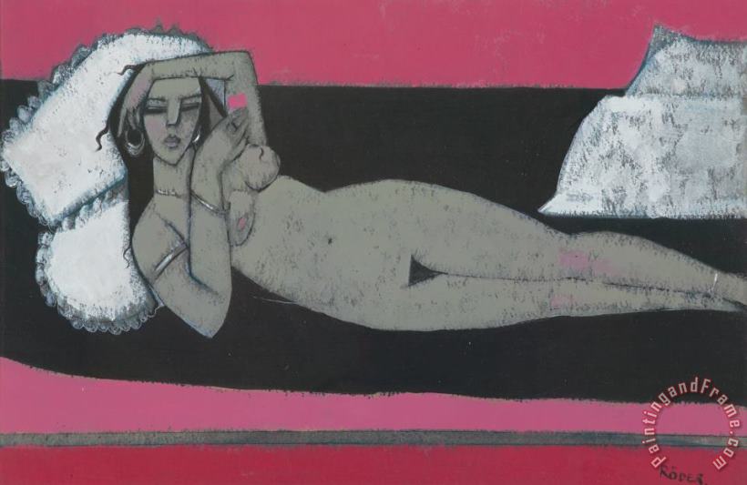 Carmena Resting painting - Endre Roder Carmena Resting Art Print