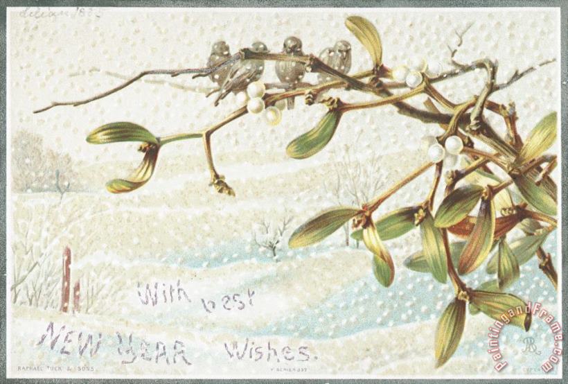 Mistletoe In The Snow painting - English School Mistletoe In The Snow Art Print