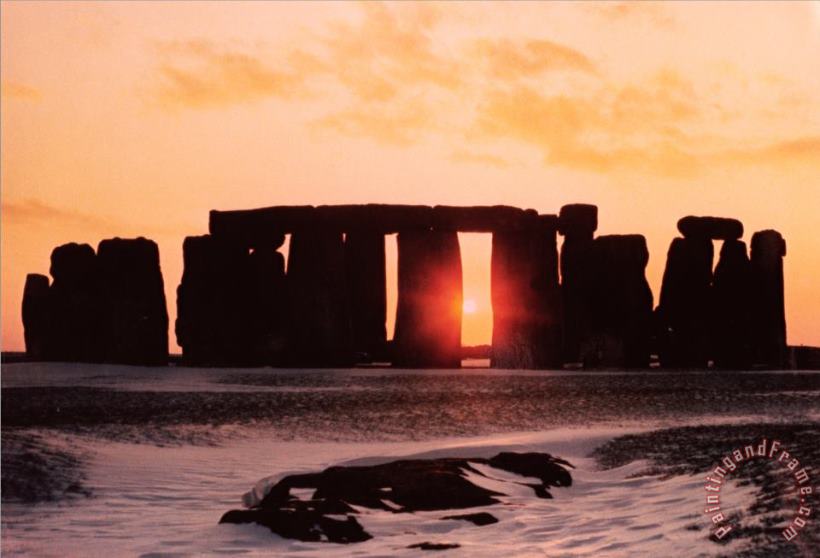 English School Stonehenge Winter Solstice Art Print