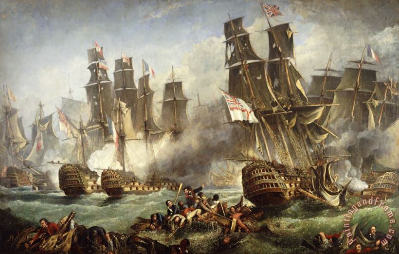 The Battle Of Trafalgar painting - English School The Battle Of Trafalgar Art Print