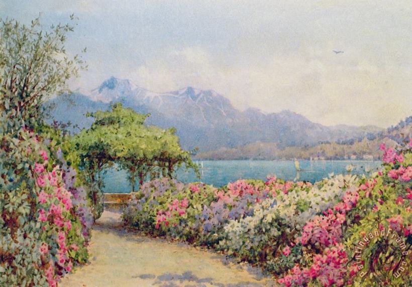 Ernest Arthur Rowe Lake Como from the Villa Carlotta Art Print
