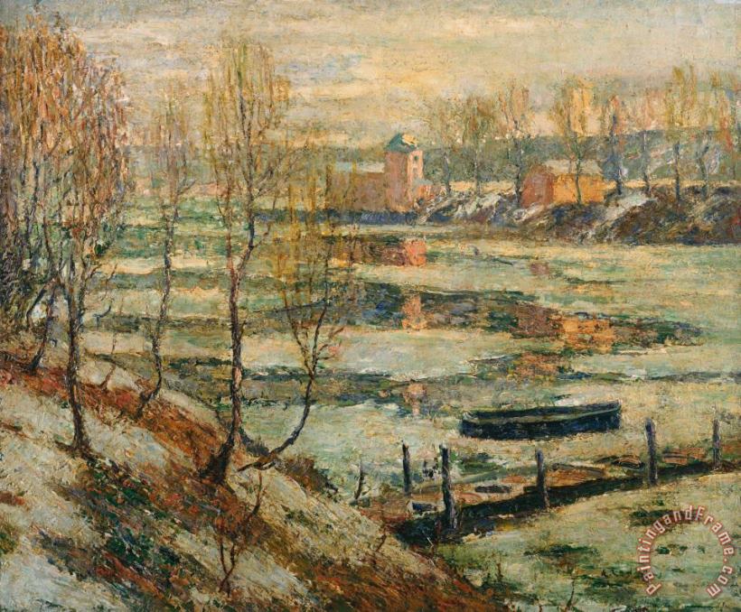 Ice in The River painting - Ernest Lawson Ice in The River Art Print