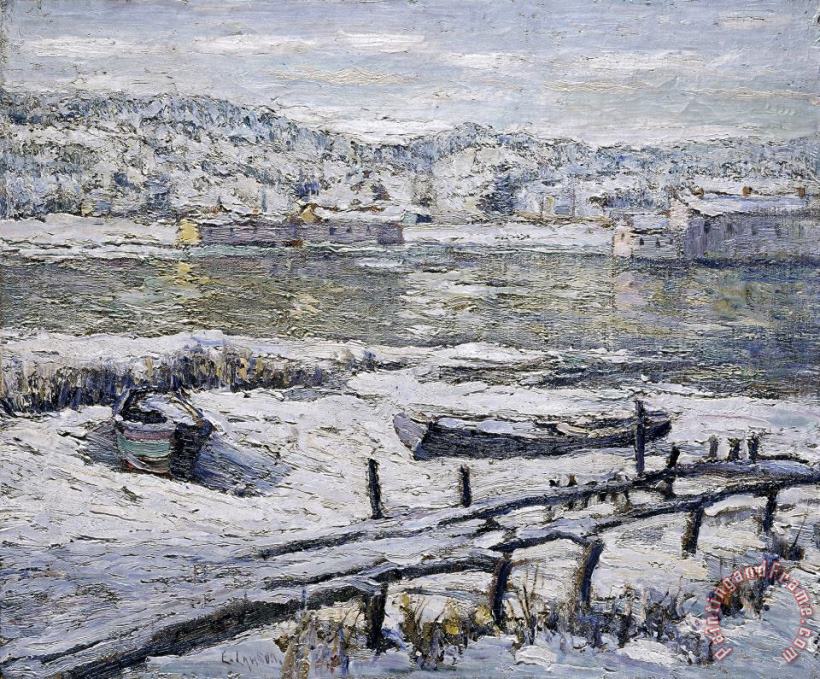 Winter Landscape painting - Ernest Lawson Winter Landscape Art Print