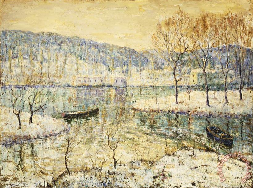 Ernest Lawson Winter Stream Art Painting