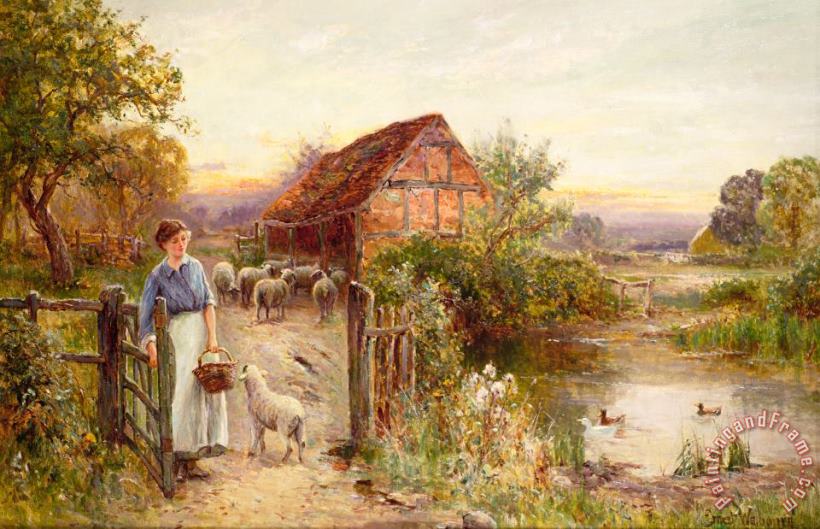Ernest Walbourn Bringing Home the Sheep Art Painting