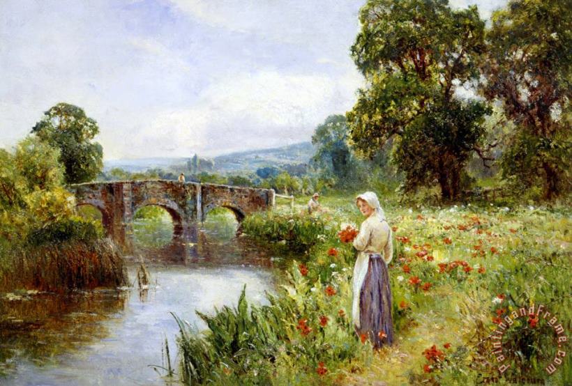 Poppies on The Riverbank painting - Ernest Walbourn Poppies on The Riverbank Art Print