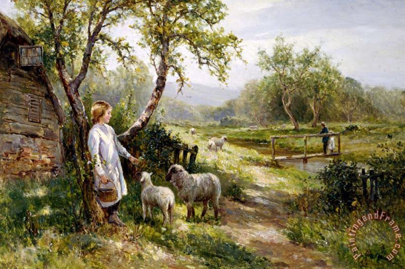Spring Lambs painting - Ernest Walbourn Spring Lambs Art Print