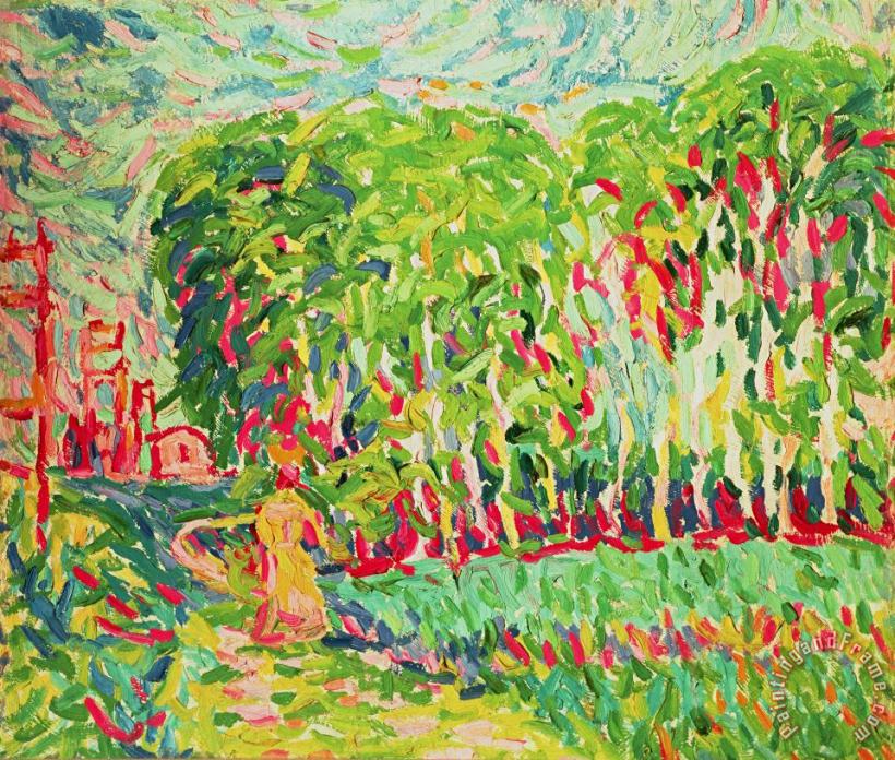 A Woman In A Birch Wood painting - Ernst Ludwig Kirchner A Woman In A Birch Wood Art Print