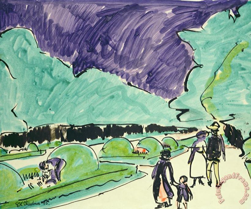 Ernst Ludwig Kirchner Entrance To A Large Garden In Dresden Art Painting