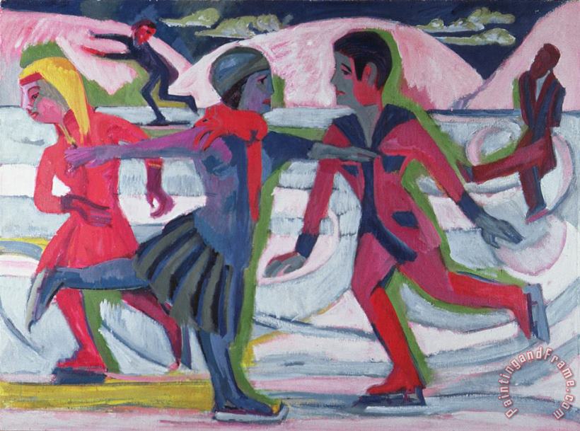 Ice Skaters painting - Ernst Ludwig Kirchner Ice Skaters Art Print