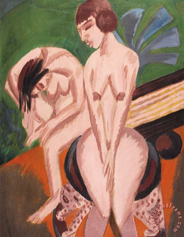 Two Nudes In The Room painting - Ernst Ludwig Kirchner Two Nudes In The Room Art Print