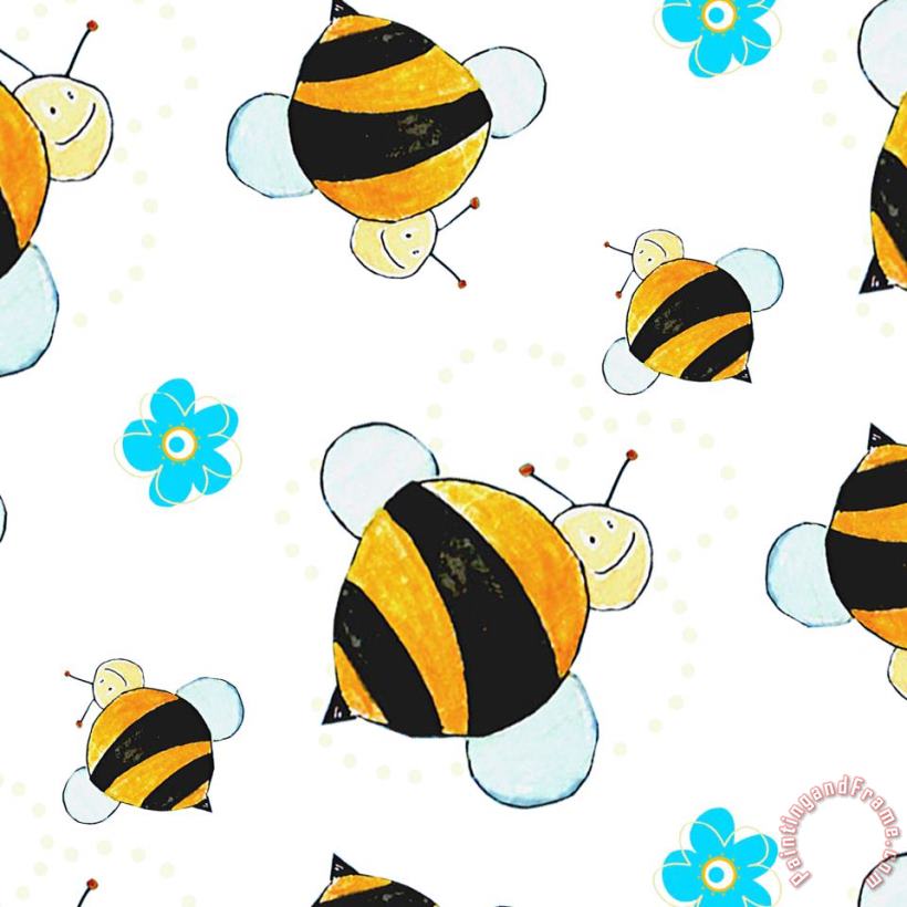 Bees painting - Esteban Studio Bees Art Print