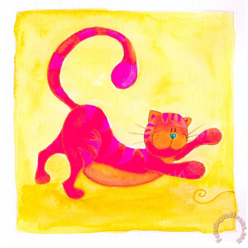 Cat And Yarn painting - Esteban Studio Cat And Yarn Art Print