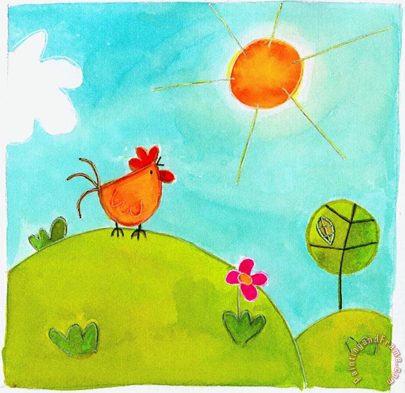 Esteban Studio Chicken And Sun Art Painting