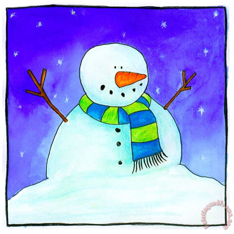 Snowman painting - Esteban Studio Snowman Art Print