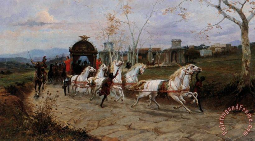 Ettore Forti Arrival of Caesar Art Painting